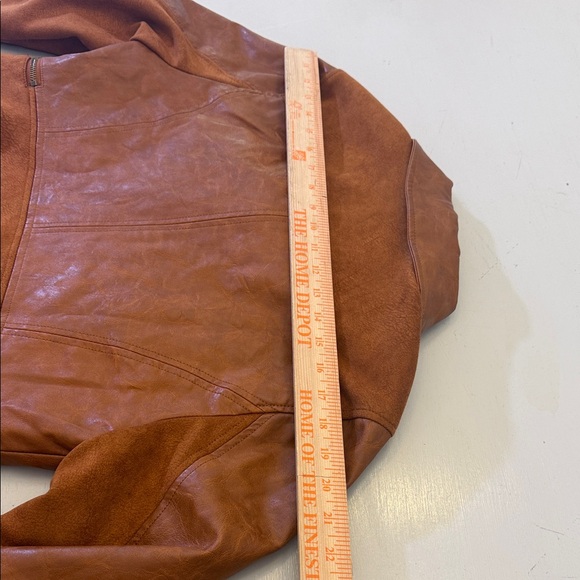 Anthropology Faux Brown Petite Large Leather and Suede Jacket - Picture 11 of 11